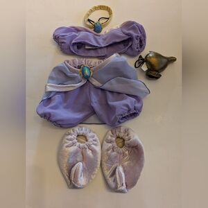 Build A Bear Vintage Genie Purple Outfit, Shoes, Headpiece, Lamp Disney Jasmine